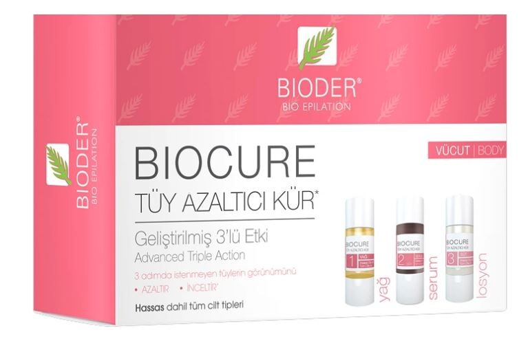 Bioder Biocure Tüy Azaltıcı 3x10 ml Vücut Kürü - 1