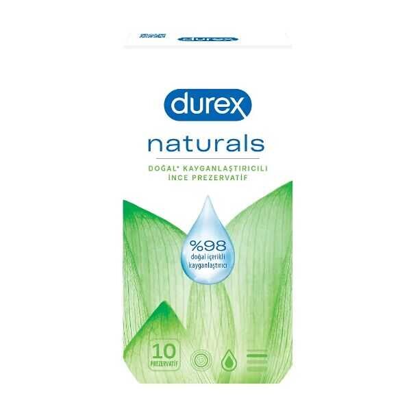 Durex Naturals 10'lu Doğal Kayganlaştırıcılı İnce Prezervatif - 1