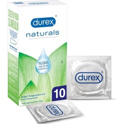 Durex Naturals 10'lu Doğal Kayganlaştırıcılı İnce Prezervatif - 1