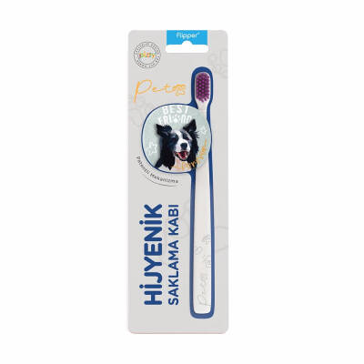 Flipper Pets Yetişkin Diş Fırçası Ve Saklama Kabı Seti Border Collie Köpek - 1
