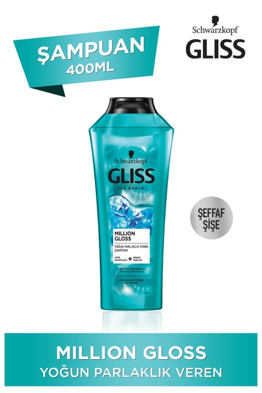 Gliss Million Gloss Yoğun Parlaklık Veren Şampuan - Lipid Kompleksi Ve Mikro Yağlar Ile 400 ml - 1