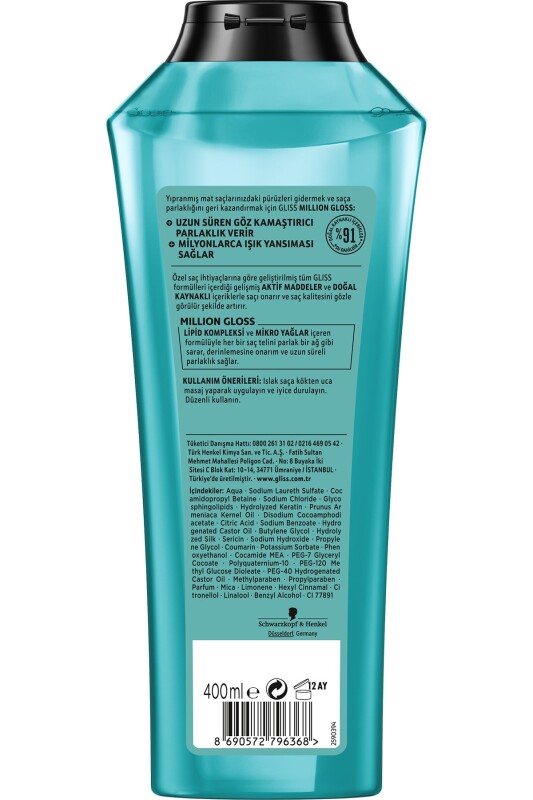 Gliss Million Gloss Yoğun Parlaklık Veren Şampuan - Lipid Kompleksi Ve Mikro Yağlar Ile 400 ml - 3