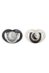 Mamajoo Sterilizasyon & Saklama Kutulu Silikon Ortodontik Ikili Emzik Black&pearl / Gece-gündüz 6 Ay - 1