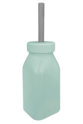 Oioi Silikon Şişe Ve Pipet - River Green / Powder Grey - 1