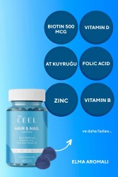Vita Ceel Saç Tırnak Vitamini Çiğnenebilir Vegan Gummy Biotin 5000, Vitamin D, Çinko, Folik Asit, At Kuyruğu - 7