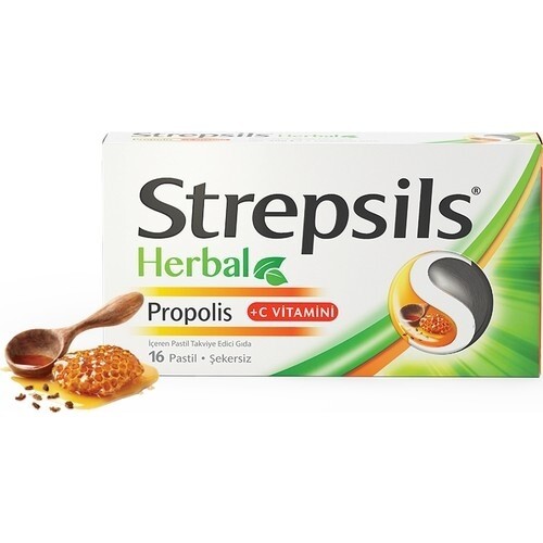 Strepsils Herbal Propolisli 16 Adet Pastil - 1