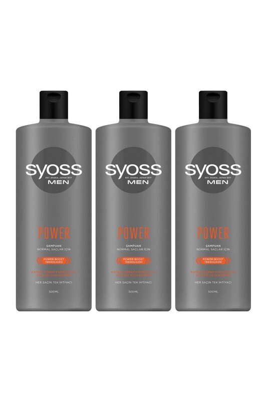 Syoss Men Power Güçlendirici Şampuan 500 ml X 3 Adet - 1