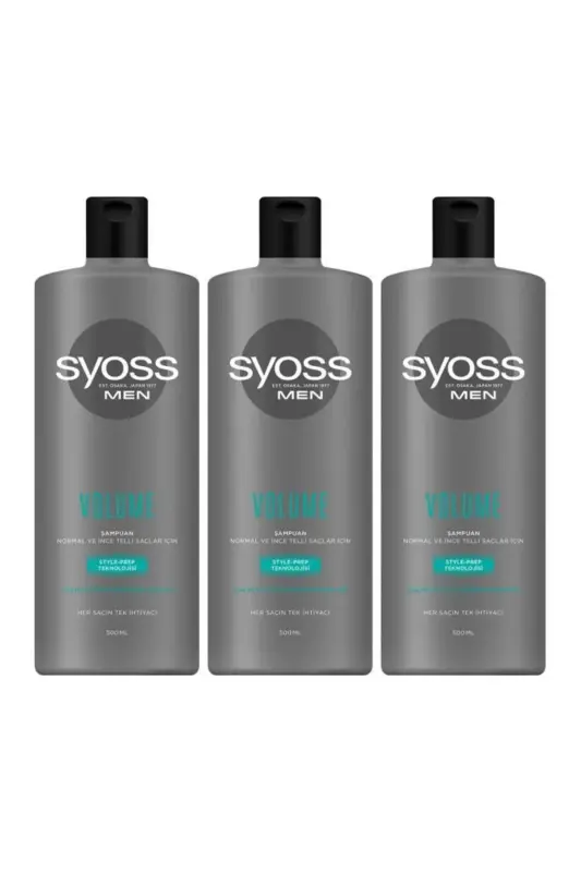 Syoss Men Volume Kalın Ve Gür Görünümlü Saçlar Şampuan 500 ml X 3 Adet - 1