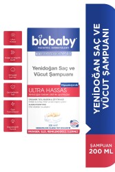 Biobaby Yenidoğan Saç Ve Vücut Şampuanı 200 ml - Alman Papatyası, Organik Tatlı Badem Yağı, Zeytinyağı - 1